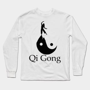 silhouette desing art of qigong Long Sleeve T-Shirt